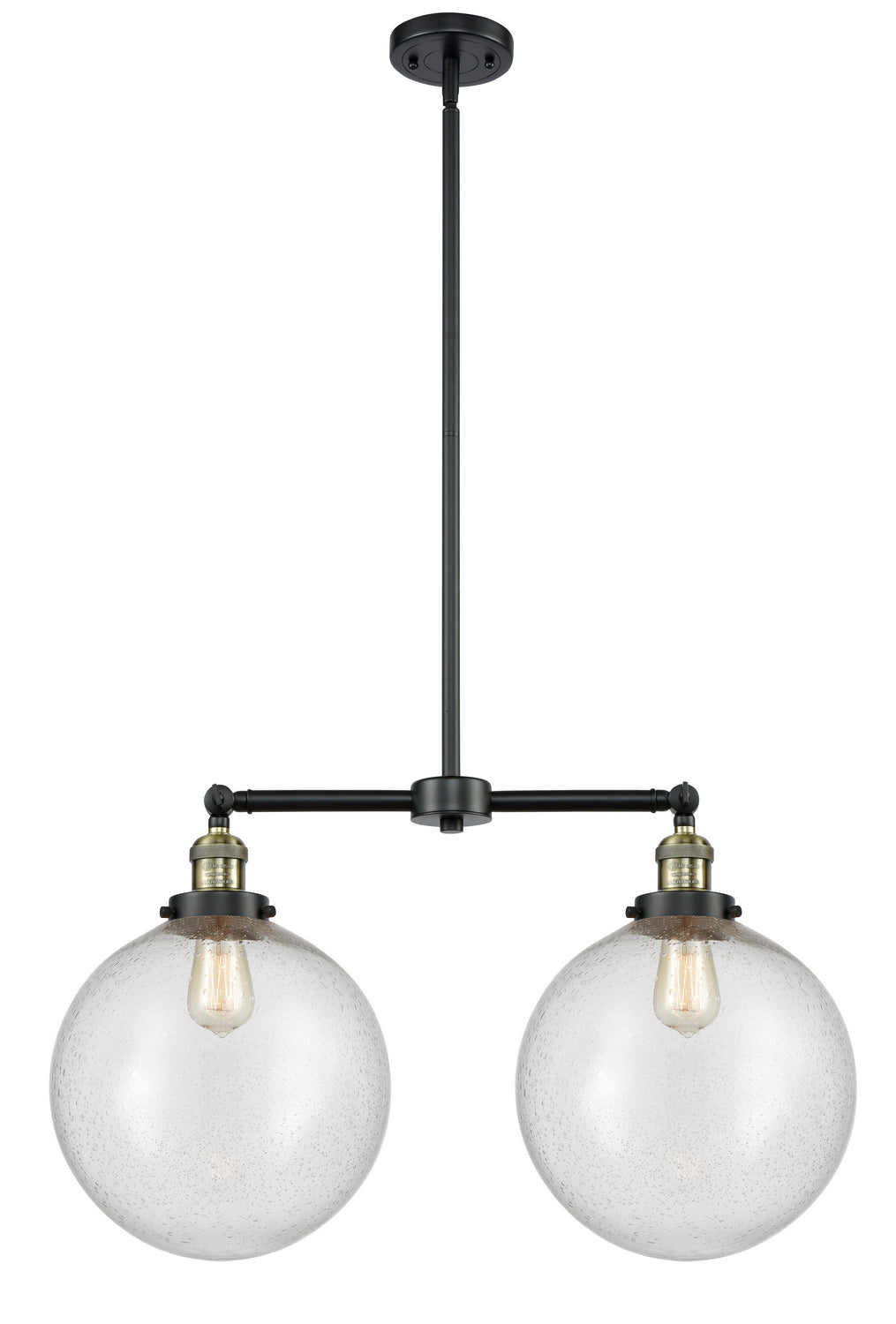 Innovations - 209-BAB-G204-12 - Two Light Island Pendant - Franklin Restoration - Black Antique Brass