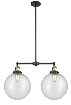 Innovations - 209-BAB-G204-12 - Two Light Island Pendant - Franklin Restoration - Black Antique Brass