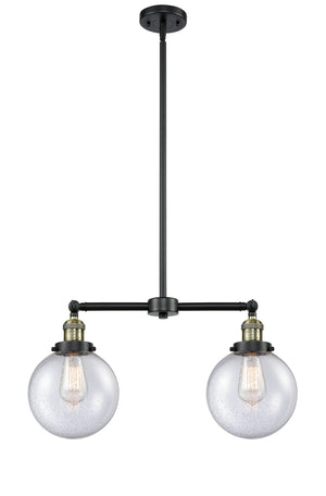 Innovations - 209-BAB-G204-8 - Two Light Island Pendant - Franklin Restoration - Black Antique Brass