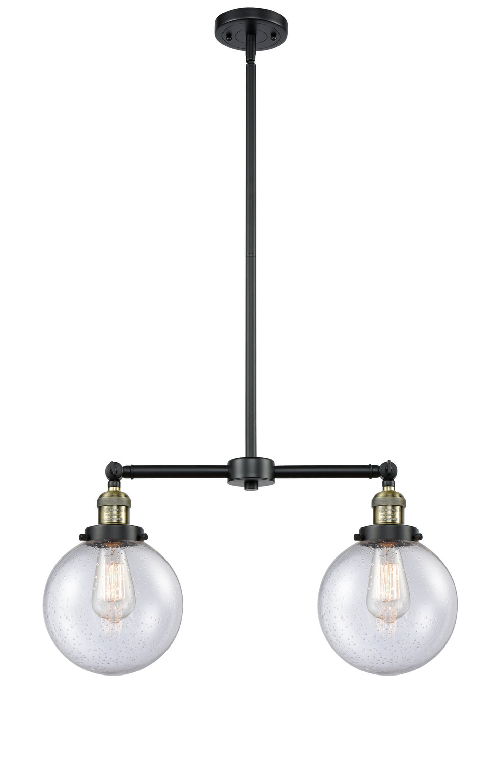 Innovations - 209-BAB-G204-8 - Two Light Island Pendant - Franklin Restoration - Black Antique Brass