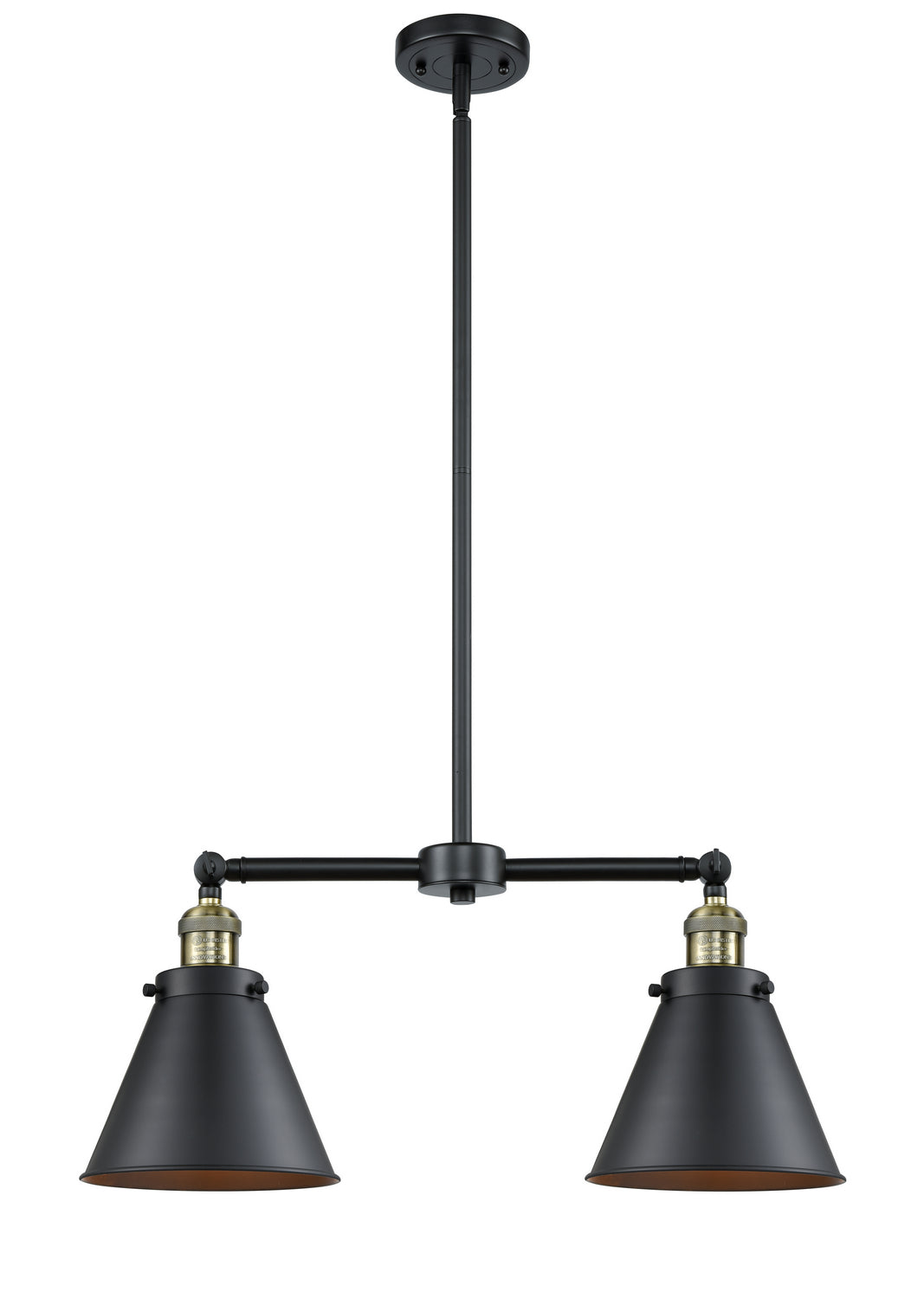 Innovations - 209-BAB-M13-BK - Two Light Island Pendant - Franklin Restoration - Black Antique Brass