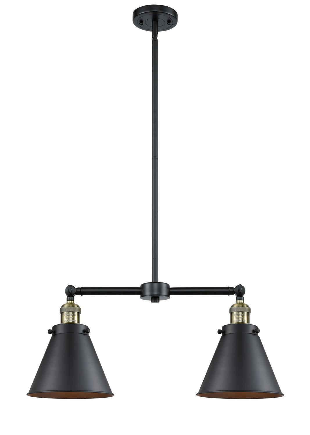 Innovations - 209-BAB-M13-BK-LED - LED Island Pendant - Franklin Restoration - Black Antique Brass