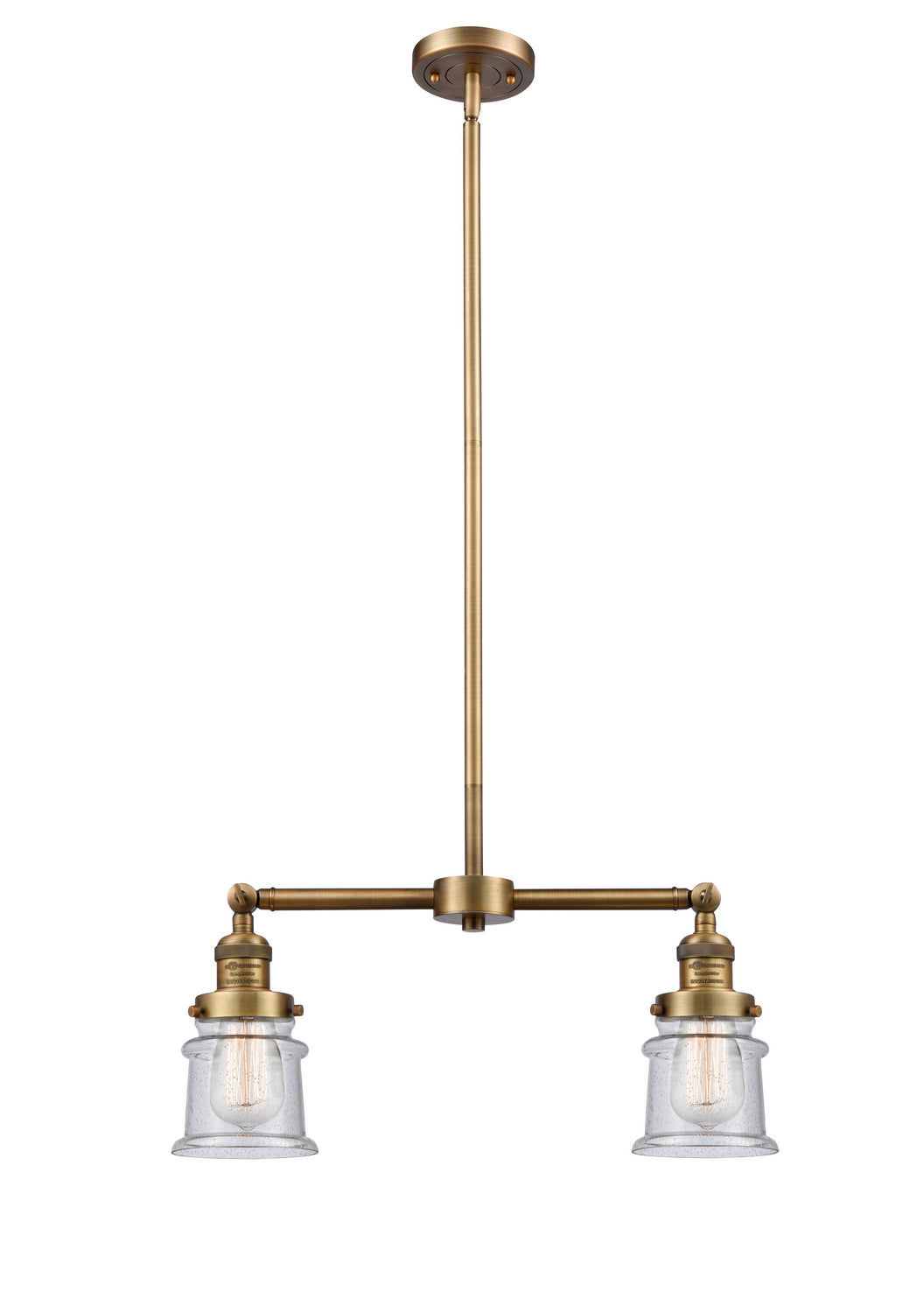 Innovations - 209-BB-G184S - Two Light Island Pendant - Franklin Restoration - Brushed Brass