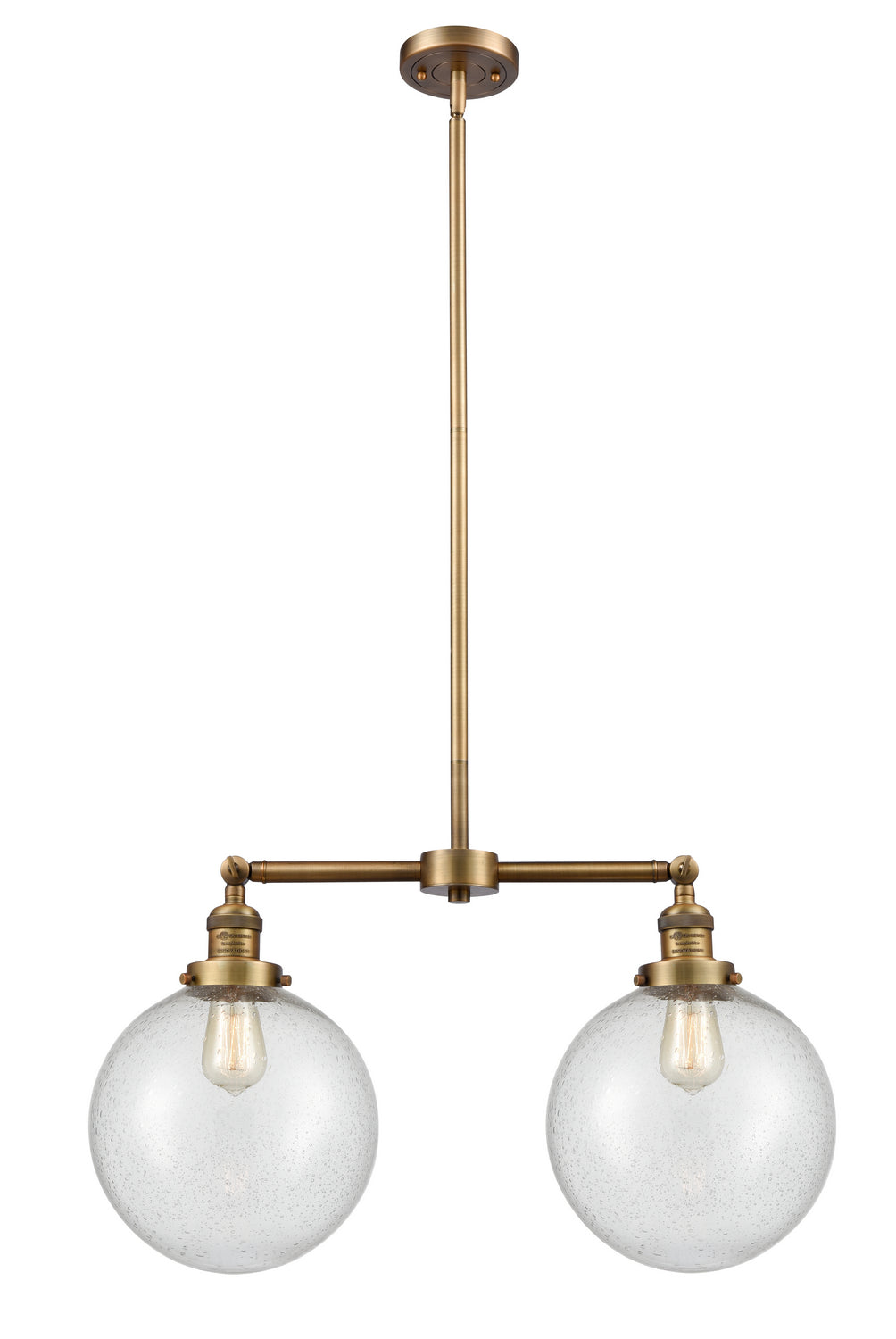 Innovations - 209-BB-G204-10 - Two Light Island Pendant - Franklin Restoration - Brushed Brass