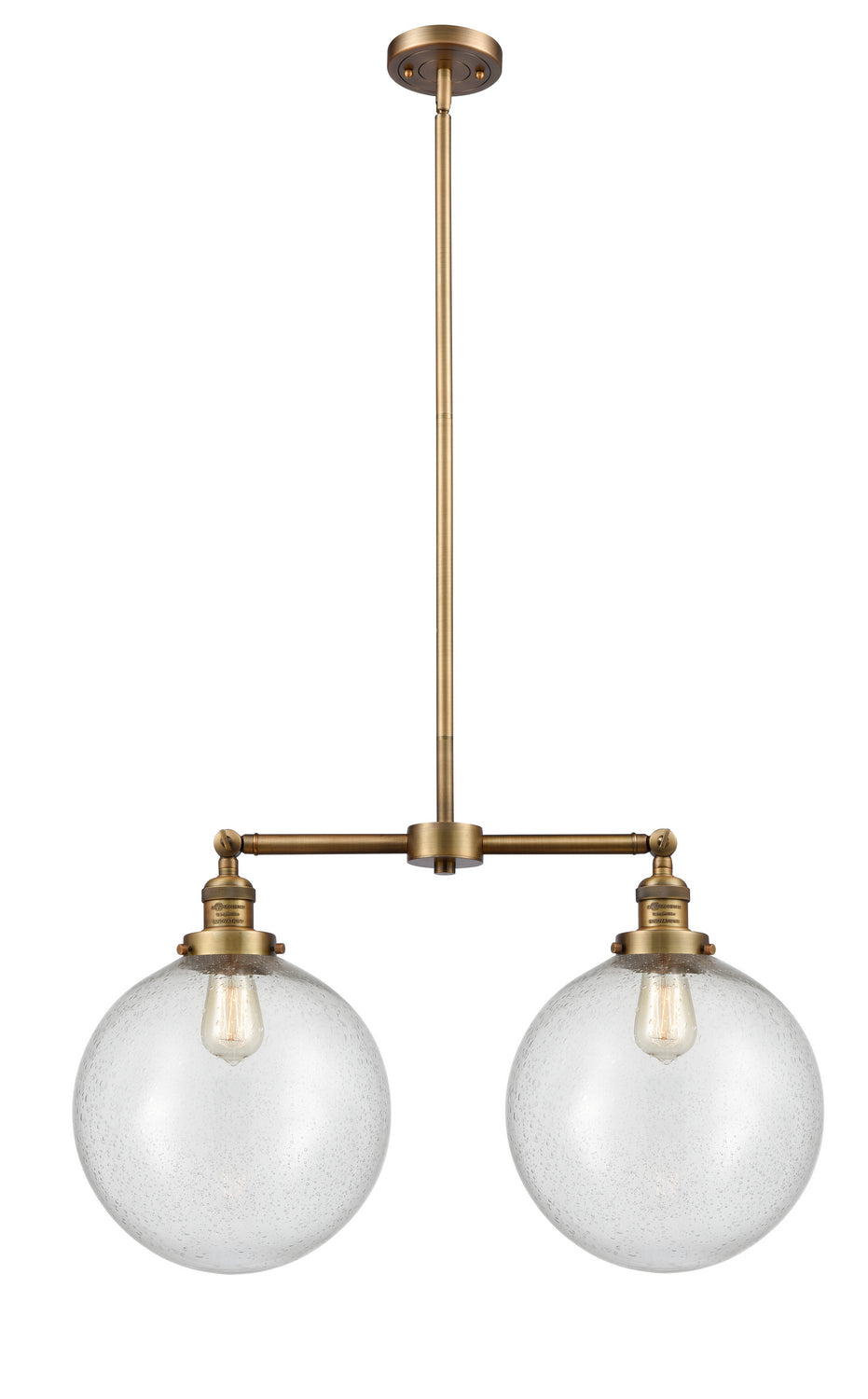 Innovations - 209-BB-G204-12 - Two Light Island Pendant - Franklin Restoration - Brushed Brass