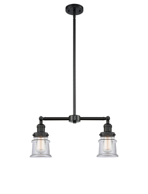 Innovations - 209-BK-G182S - Two Light Island Pendant - Franklin Restoration - Matte Black