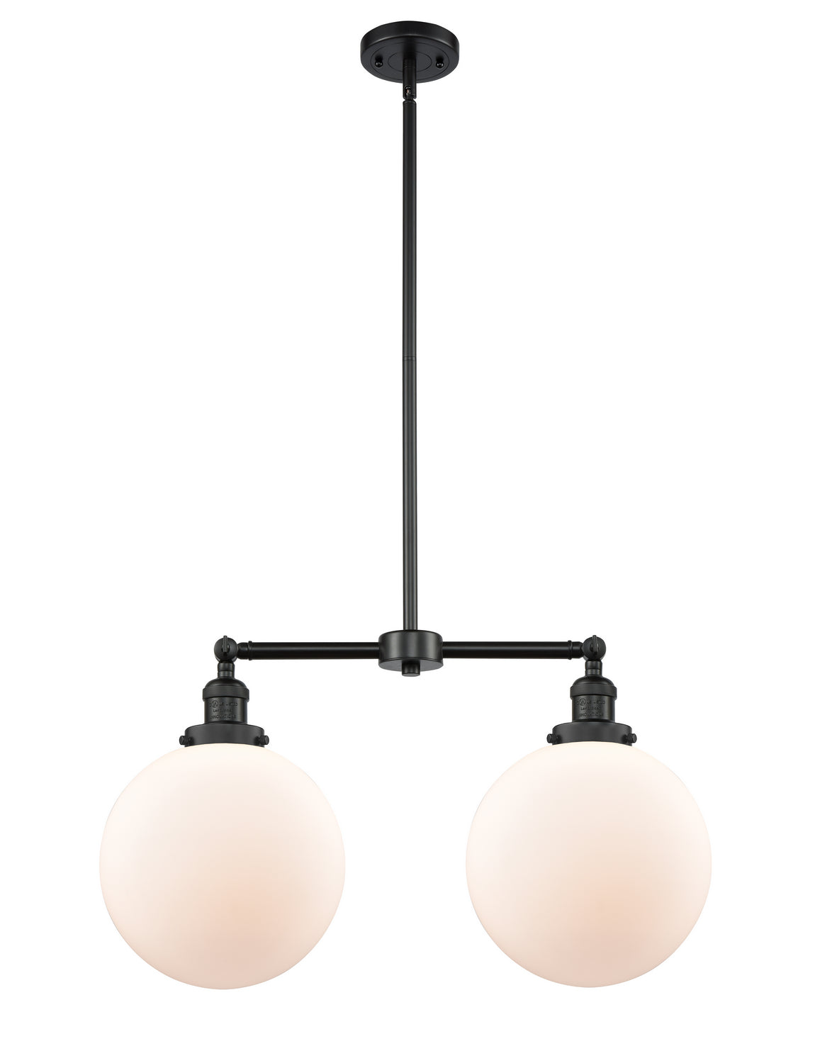 Innovations - 209-BK-G201-10 - Two Light Island Pendant - Franklin Restoration - Matte Black