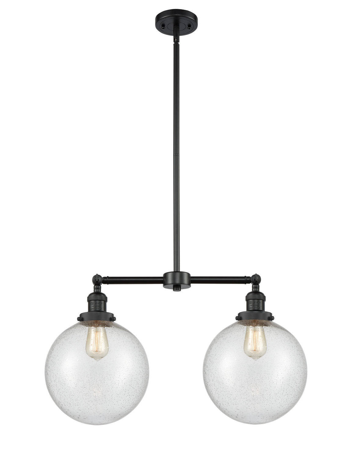 Innovations - 209-BK-G204-10 - Two Light Island Pendant - Franklin Restoration - Matte Black