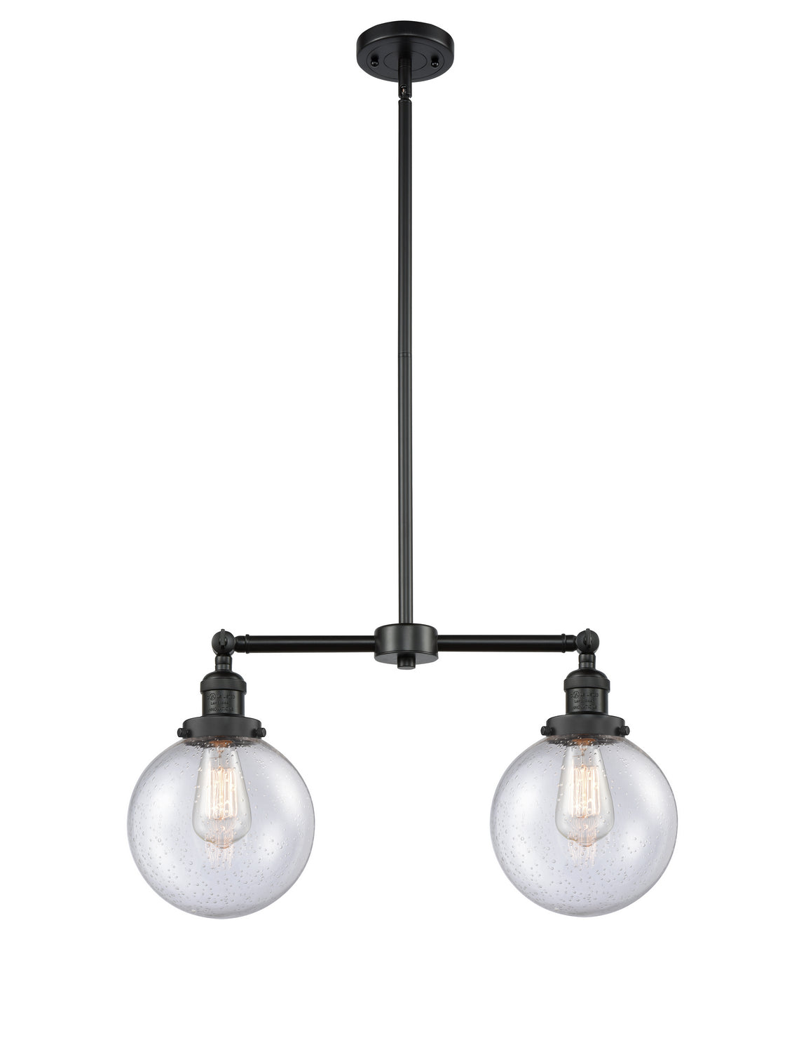 Innovations - 209-BK-G204-8 - Two Light Island Pendant - Franklin Restoration - Matte Black