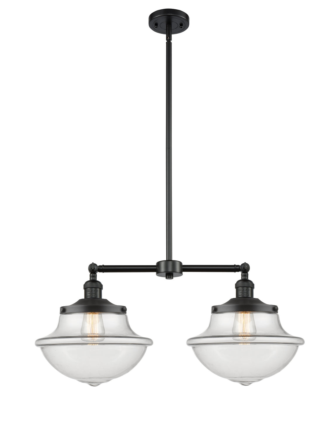 Innovations - 209-BK-G542 - Two Light Island Pendant - Franklin Restoration - Matte Black