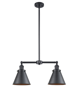 Innovations - 209-BK-M13-BK - Two Light Island Pendant - Franklin Restoration - Matte Black