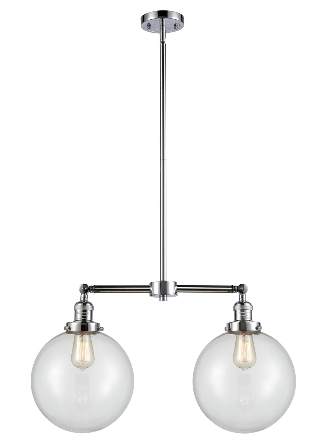 Innovations - 209-PC-G202-10 - Two Light Island Pendant - Franklin Restoration - Polished Chrome