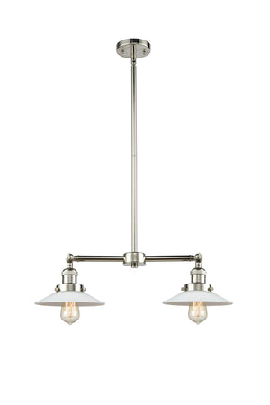 Innovations - 209-PN-G1 - Two Light Island Pendant - Franklin Restoration - Polished Nickel