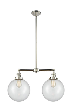 Innovations - 209-PN-G202-10 - Two Light Island Pendant - Franklin Restoration - Polished Nickel