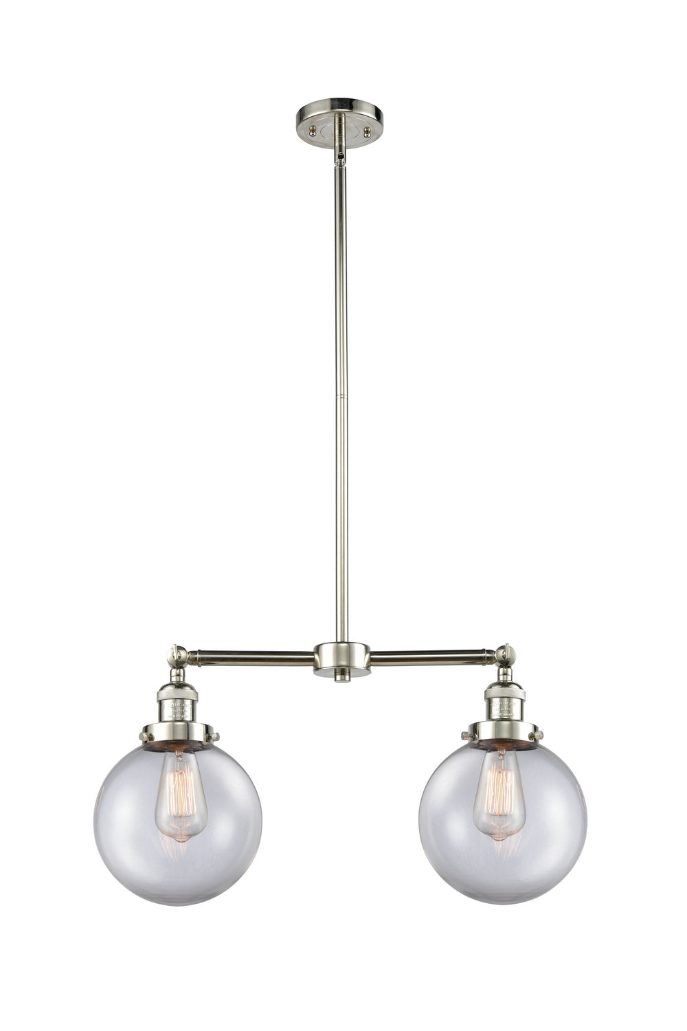 Innovations - 209-PN-G202-8 - Two Light Island Pendant - Franklin Restoration - Polished Nickel