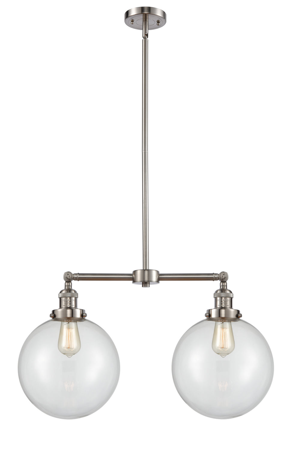 Innovations - 209-SN-G202-10 - Two Light Island Pendant - Franklin Restoration - Brushed Satin Nickel