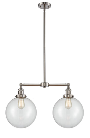 Innovations - 209-SN-G202-10 - Two Light Island Pendant - Franklin Restoration - Brushed Satin Nickel