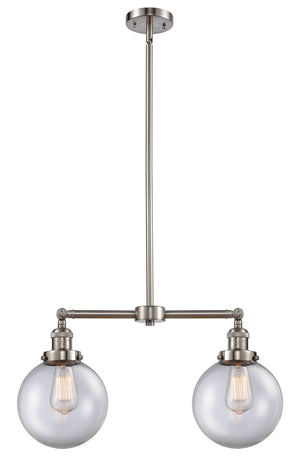 Innovations - 209-SN-G202-8 - Two Light Island Pendant - Franklin Restoration - Brushed Satin Nickel