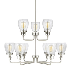 Generation Lighting. - 3214509-962 - Nine Light Chandelier - Belton - Brushed Nickel