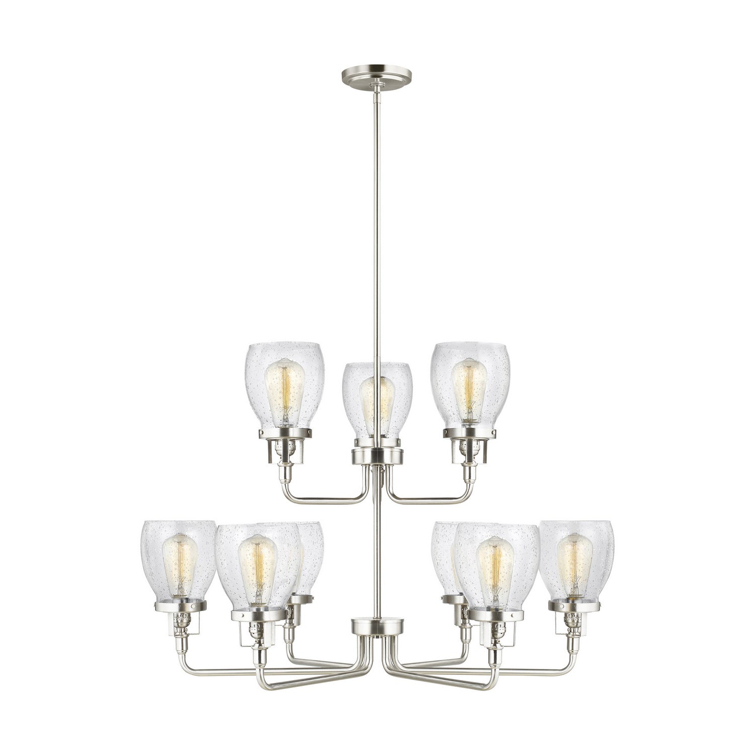 Generation Lighting. - 3214509-962 - Nine Light Chandelier - Belton - Brushed Nickel