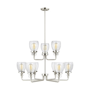 Generation Lighting. - 3214509-962 - Nine Light Chandelier - Belton - Brushed Nickel