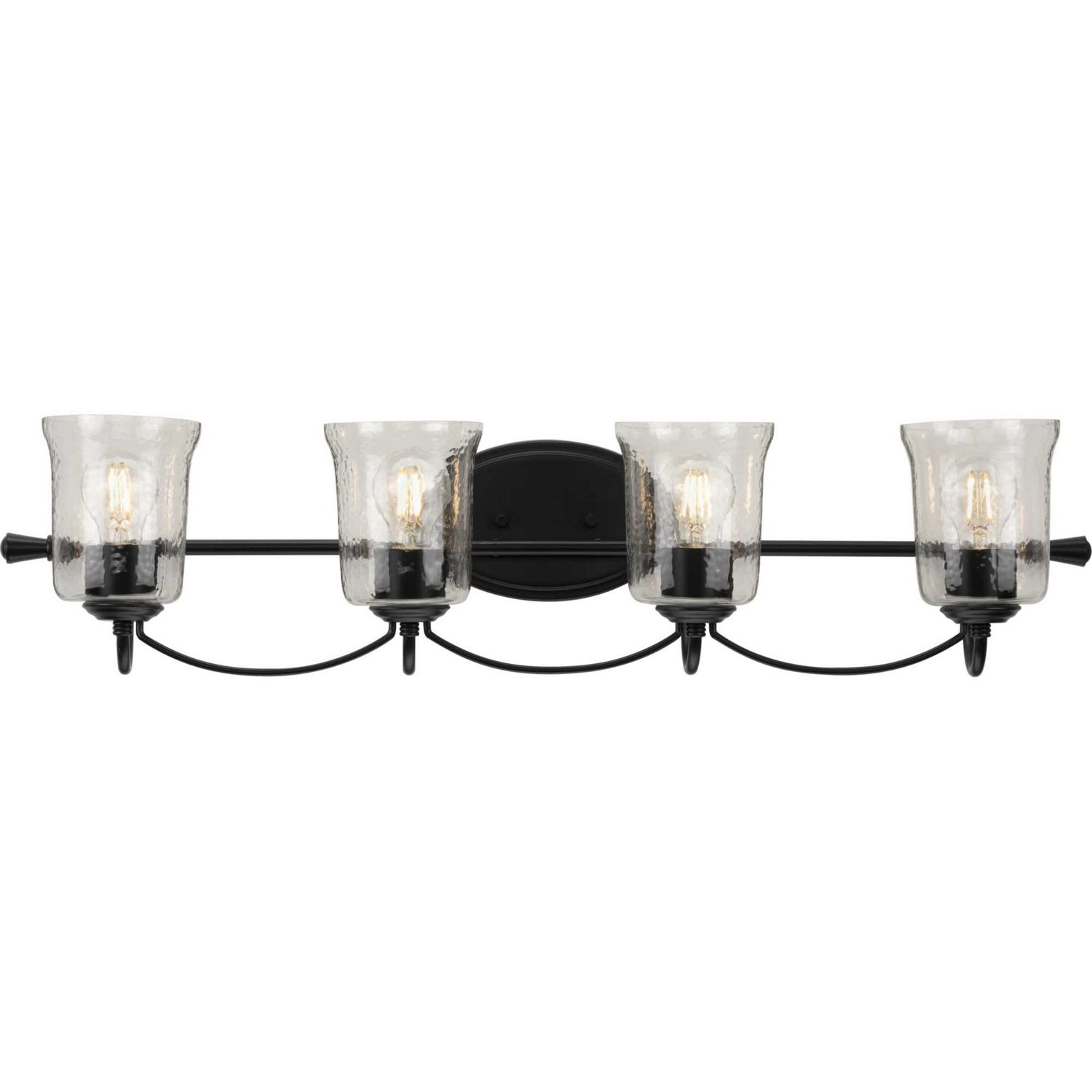 Progress Lighting - P300256-031 - Four Light Semi Flush Mount Convertible - Bowman - Black