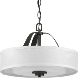 Progress Lighting - P350098-143 - Two Light Semi Flush Convertible - Kene - Graphite