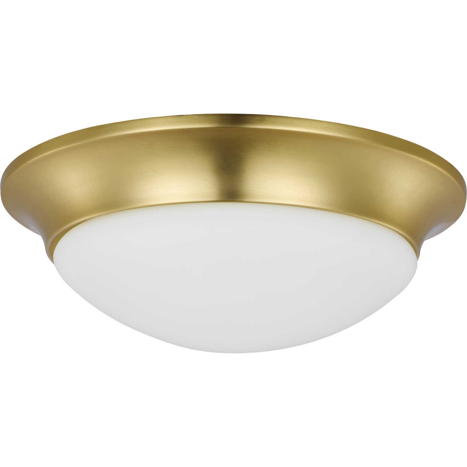 Progress Lighting - P350147-012 - Two Light Flush Mount - Etched Opal Dome - Satin Brass