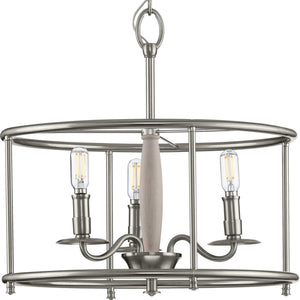 Progress Lighting - P350150-009 - Three Light Semi Flush Convertible - Durrell - Brushed Nickel