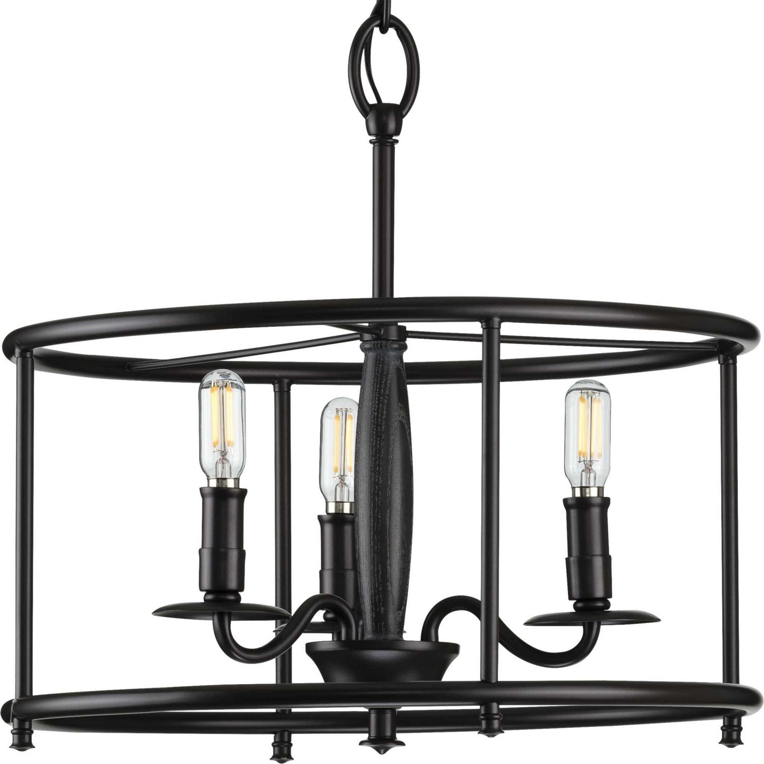 Progress Lighting - P350150-031 - Three Light Semi Flush Convertible - Durrell - Black