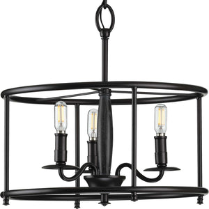 Progress Lighting - P350150-031 - Three Light Semi Flush Convertible - Durrell - Black