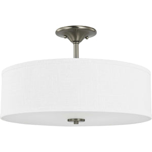 Progress Lighting - P350167-009 - Three Light Semi Flush Mount - Inspire - Brushed Nickel