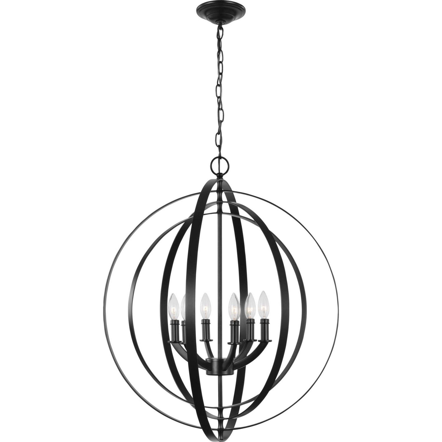 Progress Lighting - P3889-31 - Six Light Pendant - Equinox - Black