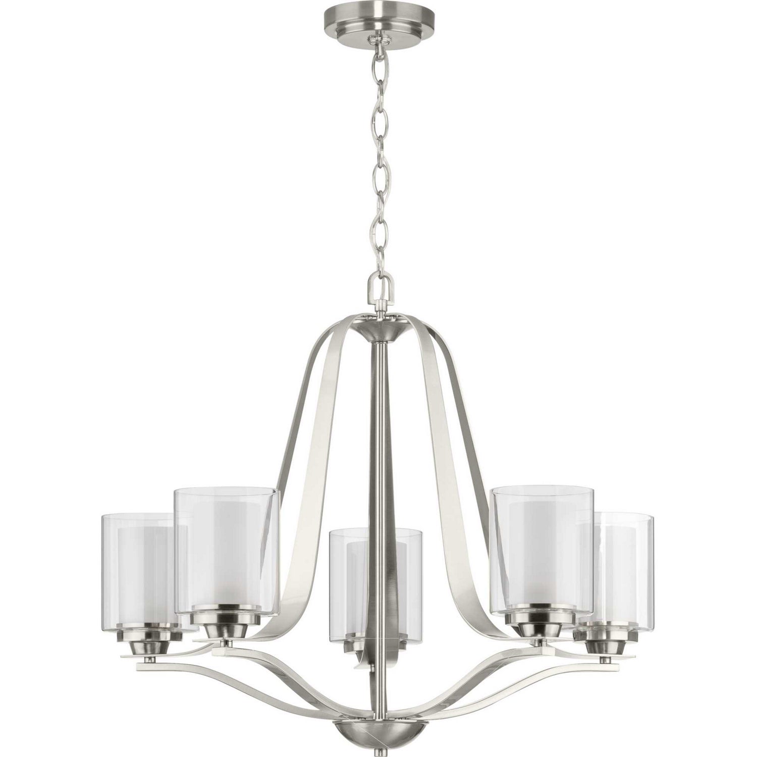 Progress Lighting - P400095-009 - Five Light Chandelier - Kene - Brushed Nickel