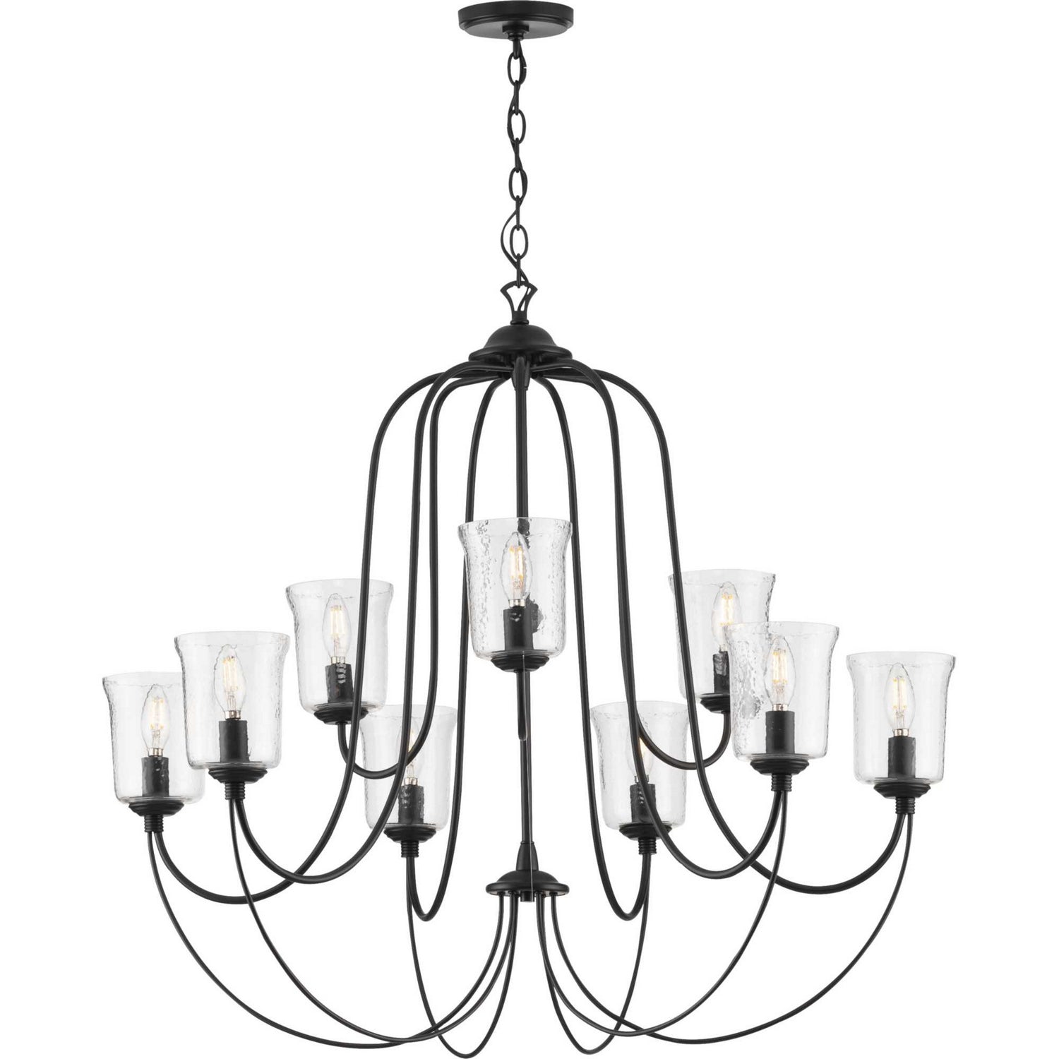 Progress Lighting - P400196-031 - Nine Light Chandelier - Bowman - Black