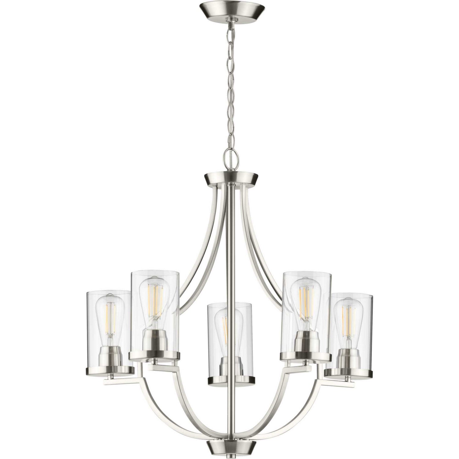 Progress Lighting - P400197-009 - Five Light Chandelier - Lassiter - Brushed Nickel