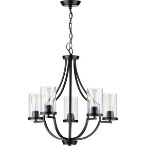 Progress Lighting - P400197-031 - Five Light Chandelier - Lassiter - Black