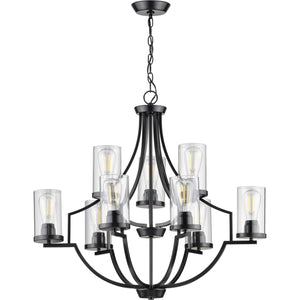 Progress Lighting - P400198-031 - Nine Light Chandelier - Lassiter - Black