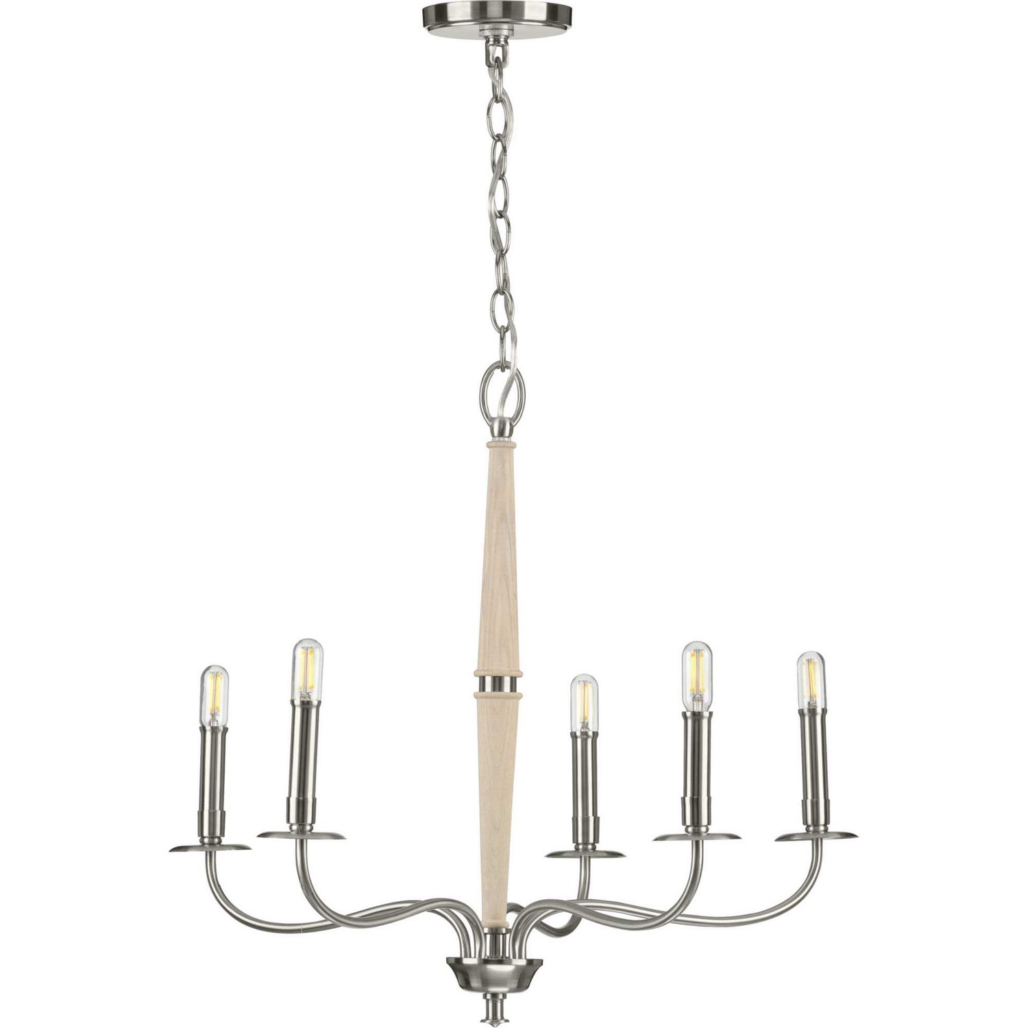 Progress Lighting - P400199-009 - Five Light Chandelier - Durrell - Brushed Nickel