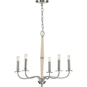 Progress Lighting - P400199-009 - Five Light Chandelier - Durrell - Brushed Nickel