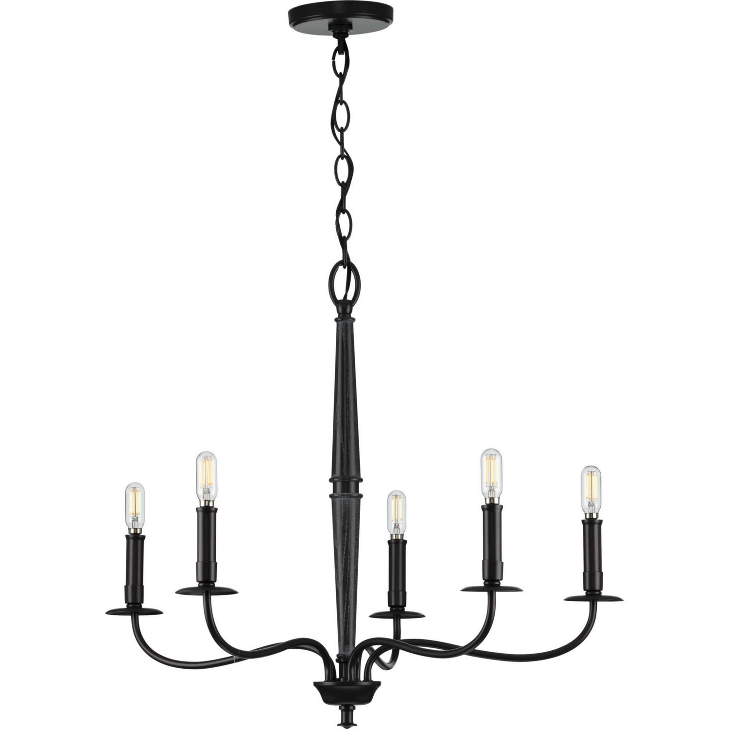 Progress Lighting - P400199-031 - Five Light Chandelier - Durrell - Black