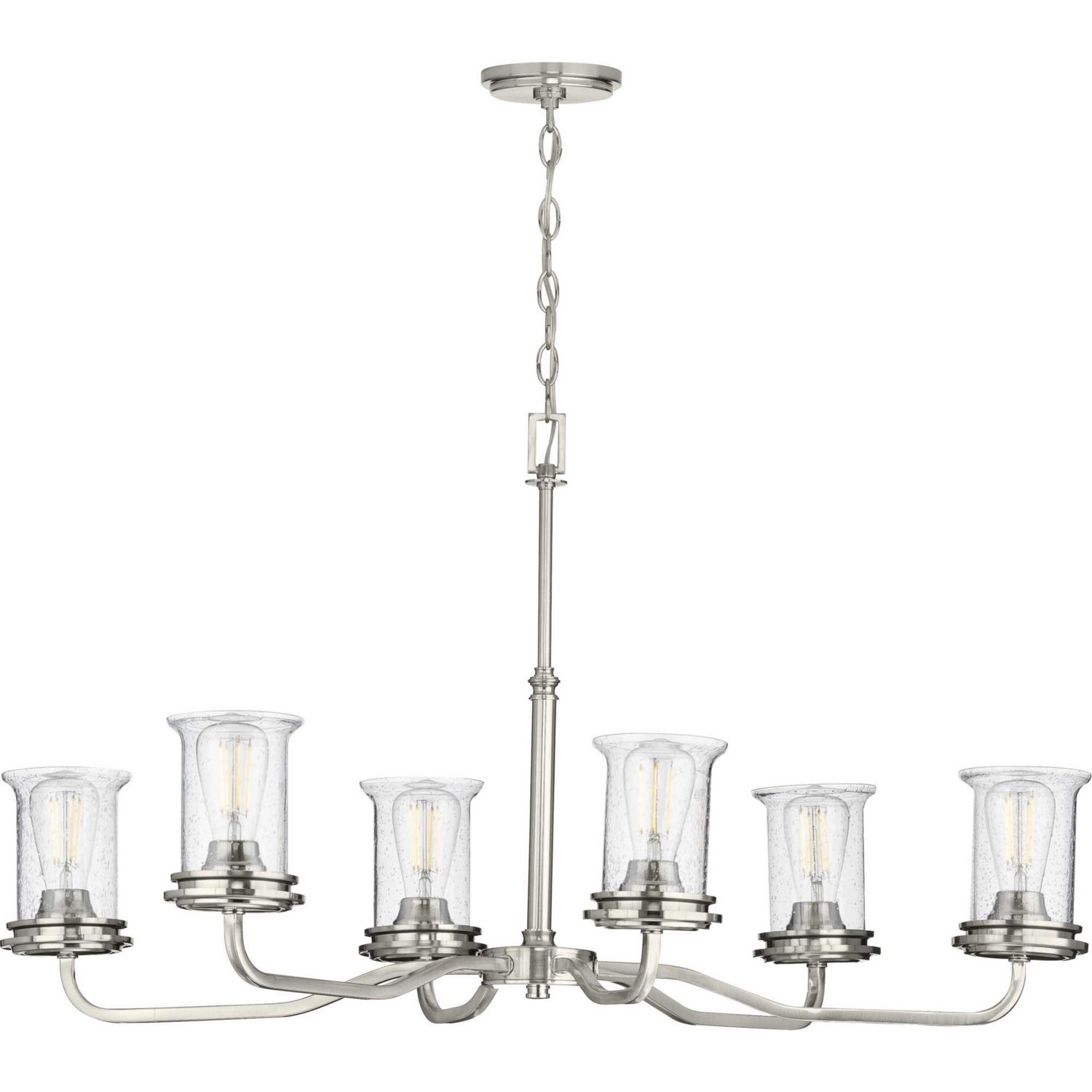 Progress Lighting - P400207-009 - Six Light Chandelier - Winslett - Brushed Nickel