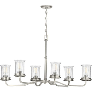 Progress Lighting - P400207-009 - Six Light Chandelier - Winslett - Brushed Nickel