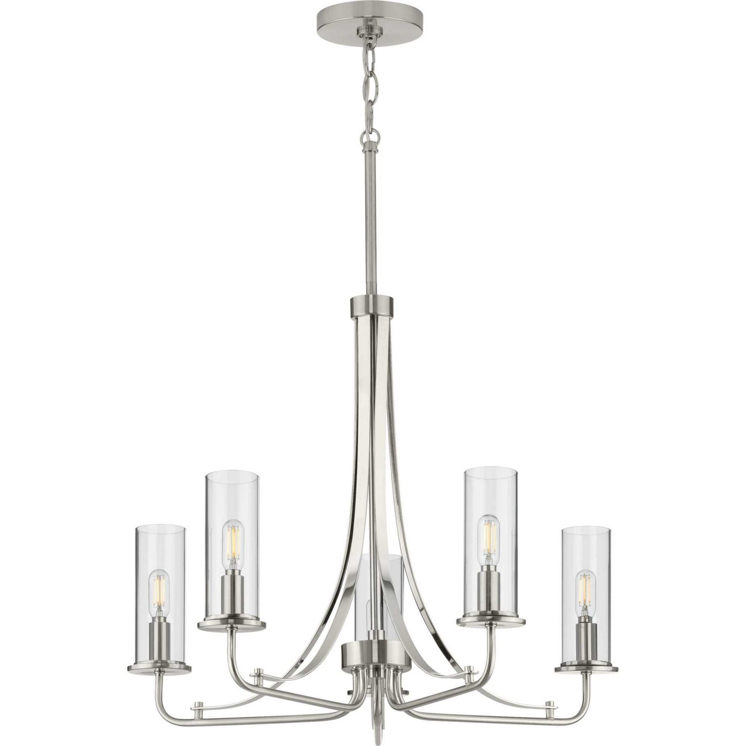 Progress Lighting - P400209-009 - Five Light Chandelier - Riley - Brushed Nickel