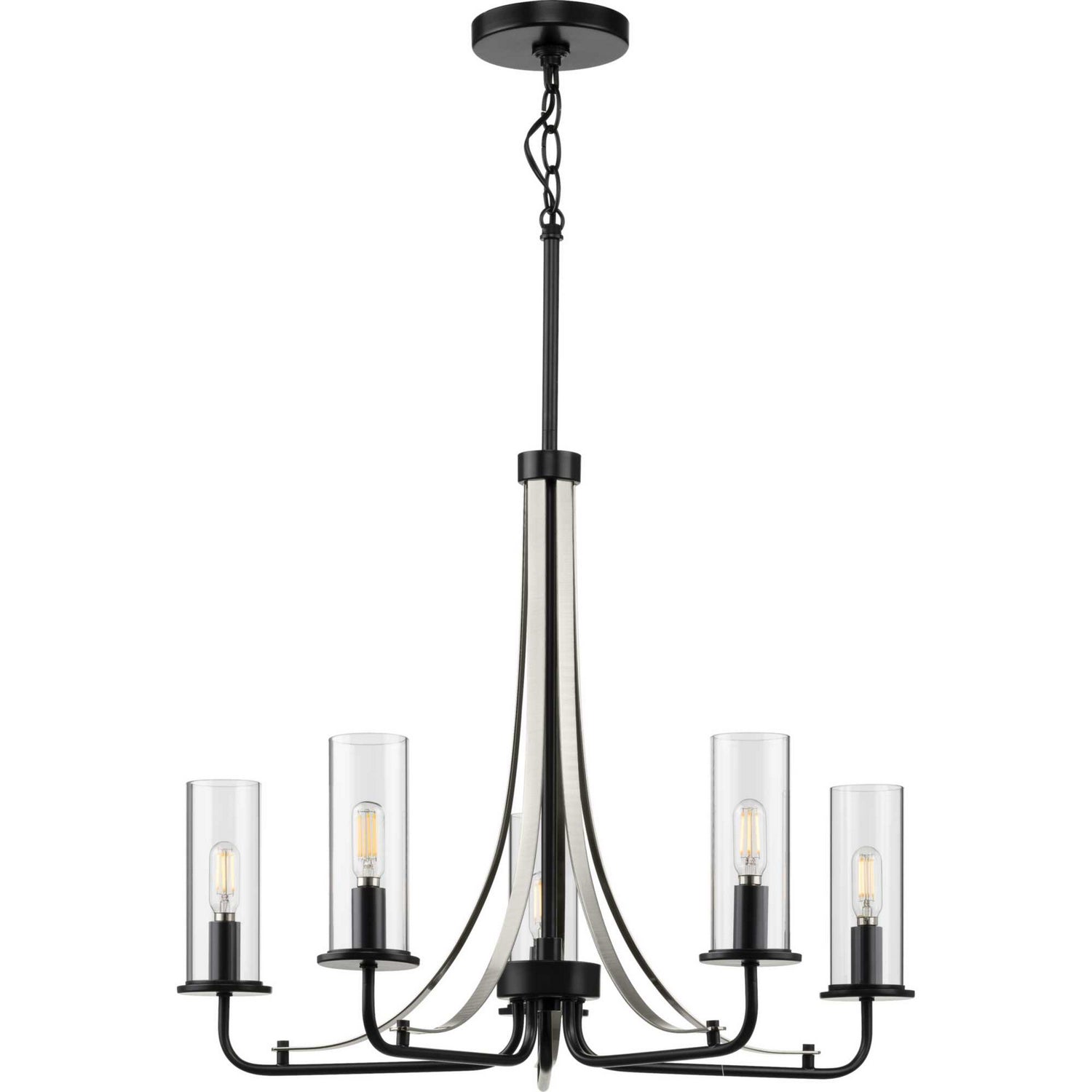 Progress Lighting - P400209-031 - Five Light Chandelier - Riley - Black