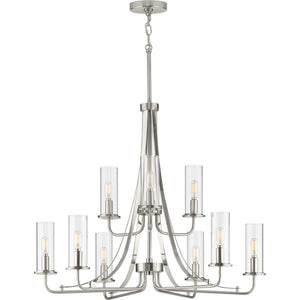 Progress Lighting - P400210-009 - Nine Light Chandelier - Riley - Brushed Nickel