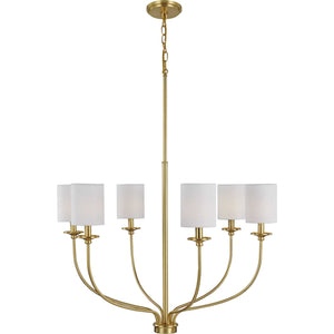 Progress Lighting - P400227-012 - Six Light Foyer Chandelier - Bonita - Satin Brass