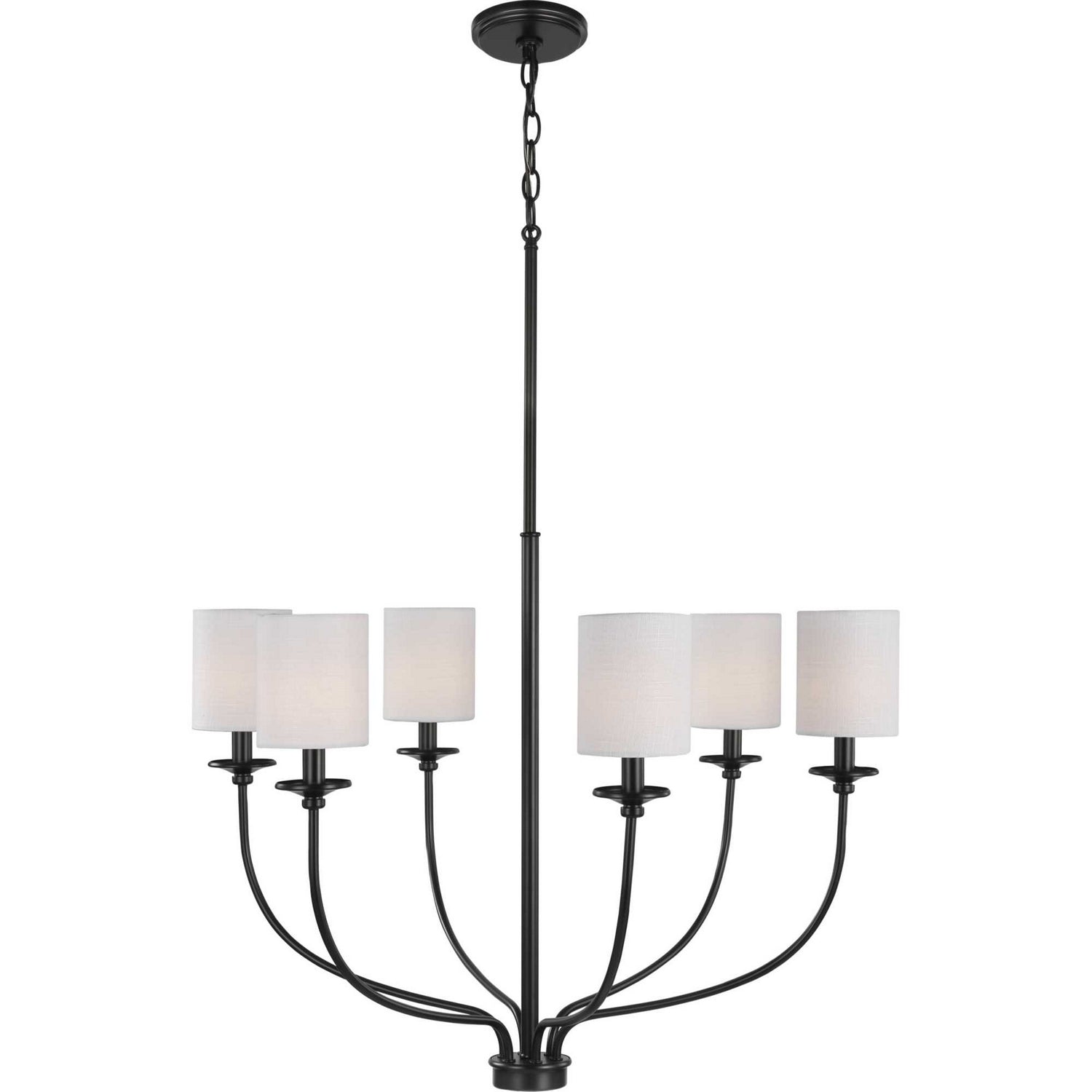 Progress Lighting - P400227-031 - Six Light Foyer Chandelier - Bonita - Black