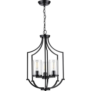 Progress Lighting - P500209-031 - Three Light Foyer Pendant - Lassiter - Black