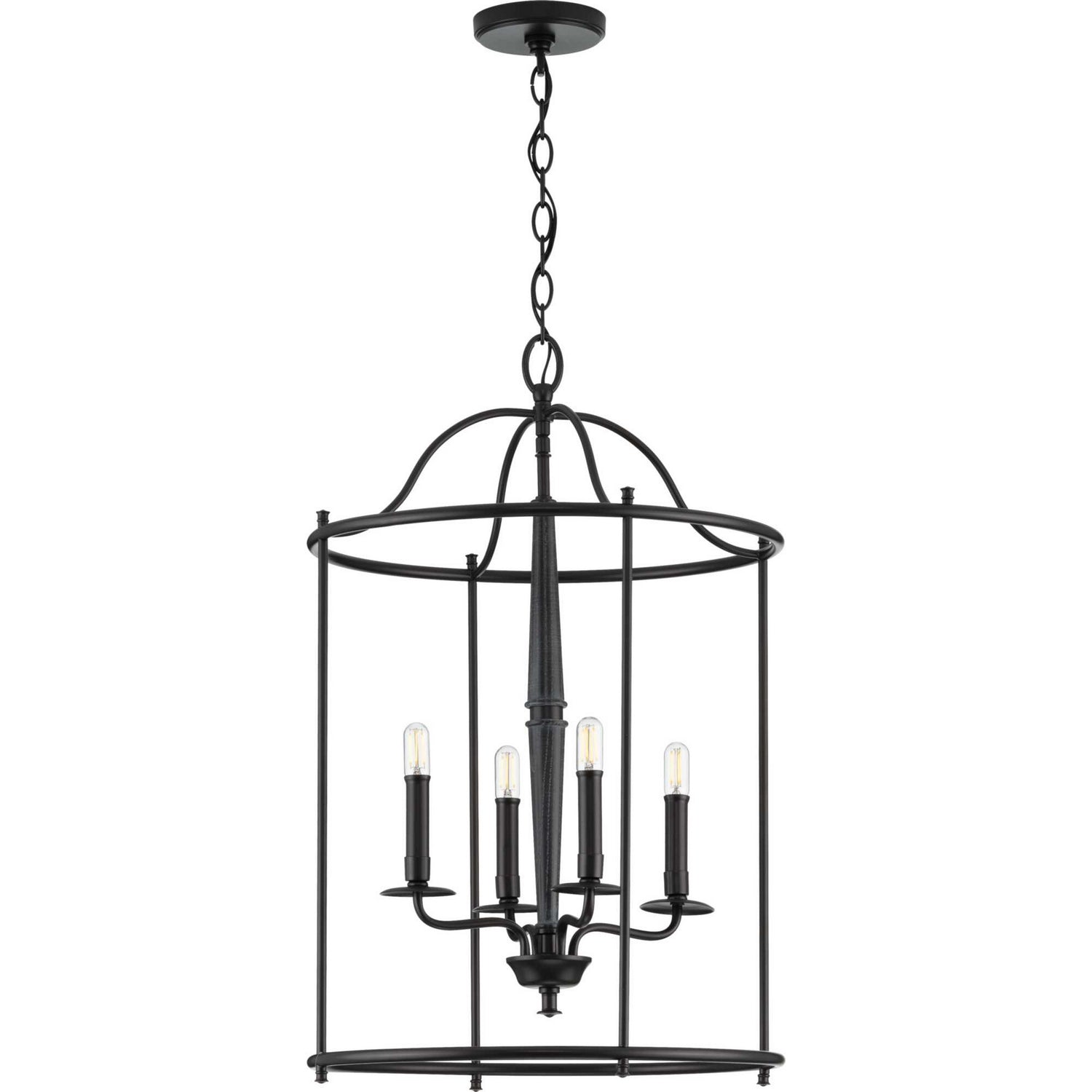 Progress Lighting - P500210-031 - Four Light Foyer Pendant - Durrell - Black